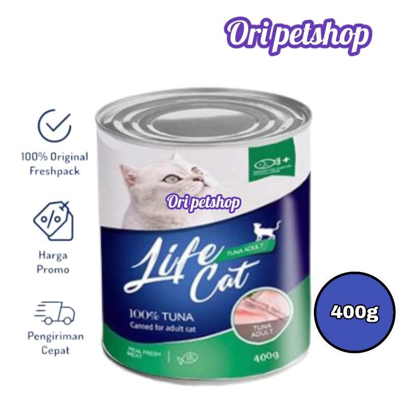 Life Cat Kaleng Adult Tuna Makanan Basah Kucing 400 gram