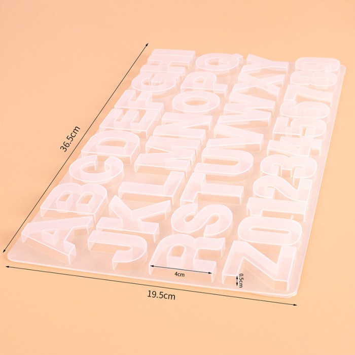 

[COD] 【38*20cm BESAR】Cetakan Resin Silikon Alfabet Bahasa Inggris - Jelas