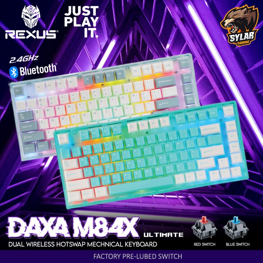 Rexus Daxa M84X Ultimate 75% RGB Hotswap Wireless Mechanical Gaming Keyboard