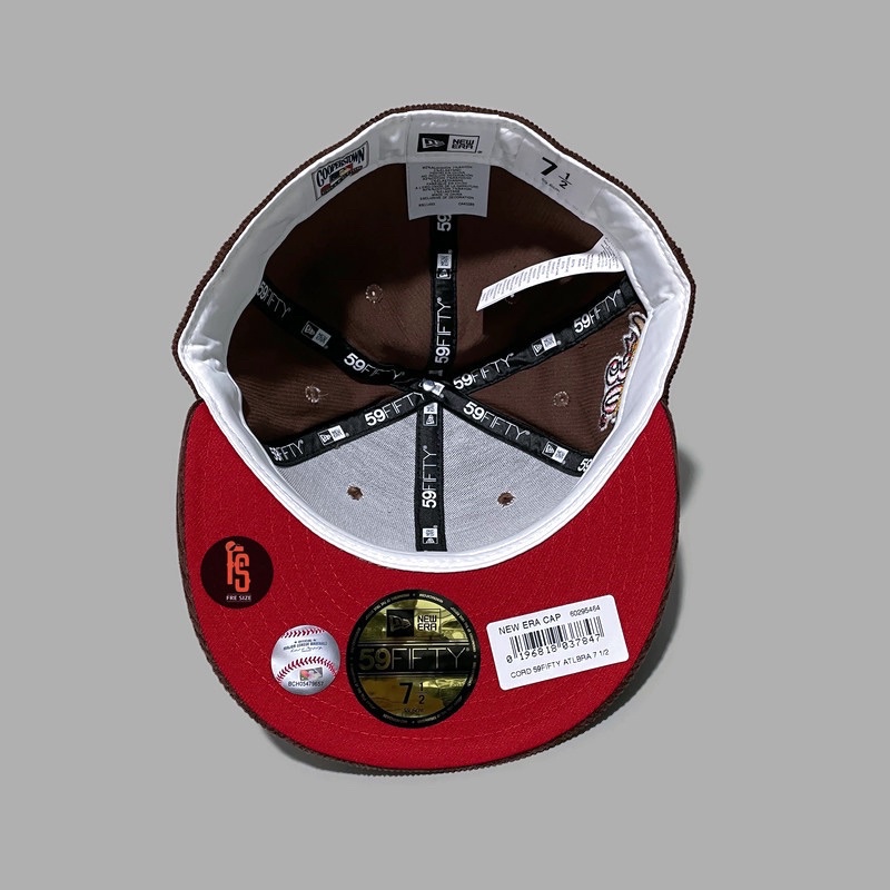 TOPI NEW ERA ORIGINAL 5950 COR 30TH ANNIV ATLANTA BRAVES COFFEE UV RED