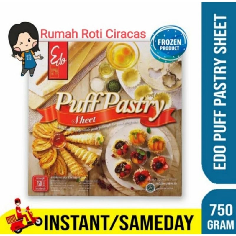 

EDO PUFF PASTRY LEMBAR SHEET UNBAKE KULIT LUMPIA