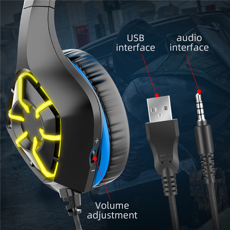 Sicibel G102 Headset Gaming Kompatibel Dengan PS4 PS5 Xbox One PC Laptop Over-Ear Dengan Lampu LED RGB