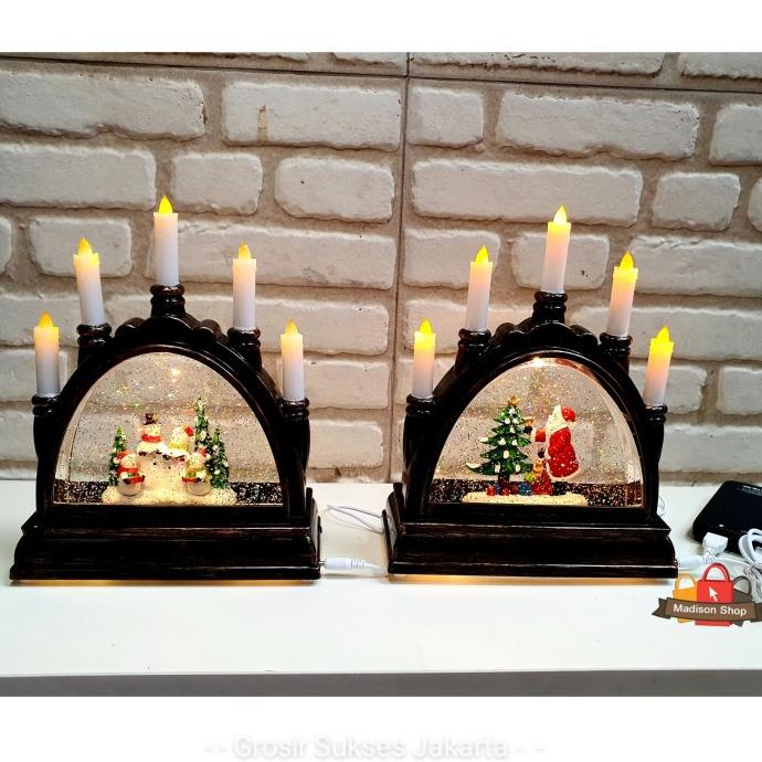 

BEST QUALITY - LENTERA 5 LILIN SNOW GLOBE NATAL MUDAH KADO NATAL PREMIUM DEKORASI