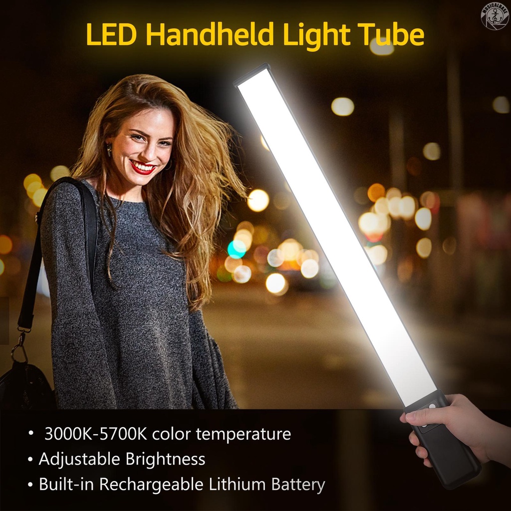 Andoer Set Lampu LED 2 = 3000K-5700K CRI95 + 2 + 2 + Stand + Kabel Charger USB + Tas Penyimpanan Panjang 2M