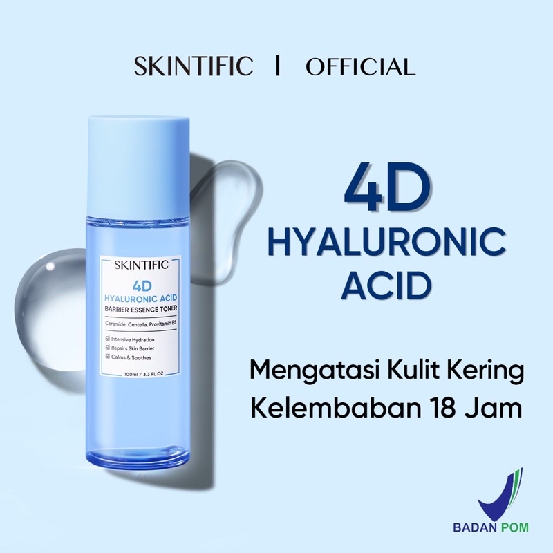 Skintific 4D Hyaluronic Acid Bareier Essence Toner Hydration Toner Melembabkan Wajah Mengatasi Kulit Kering