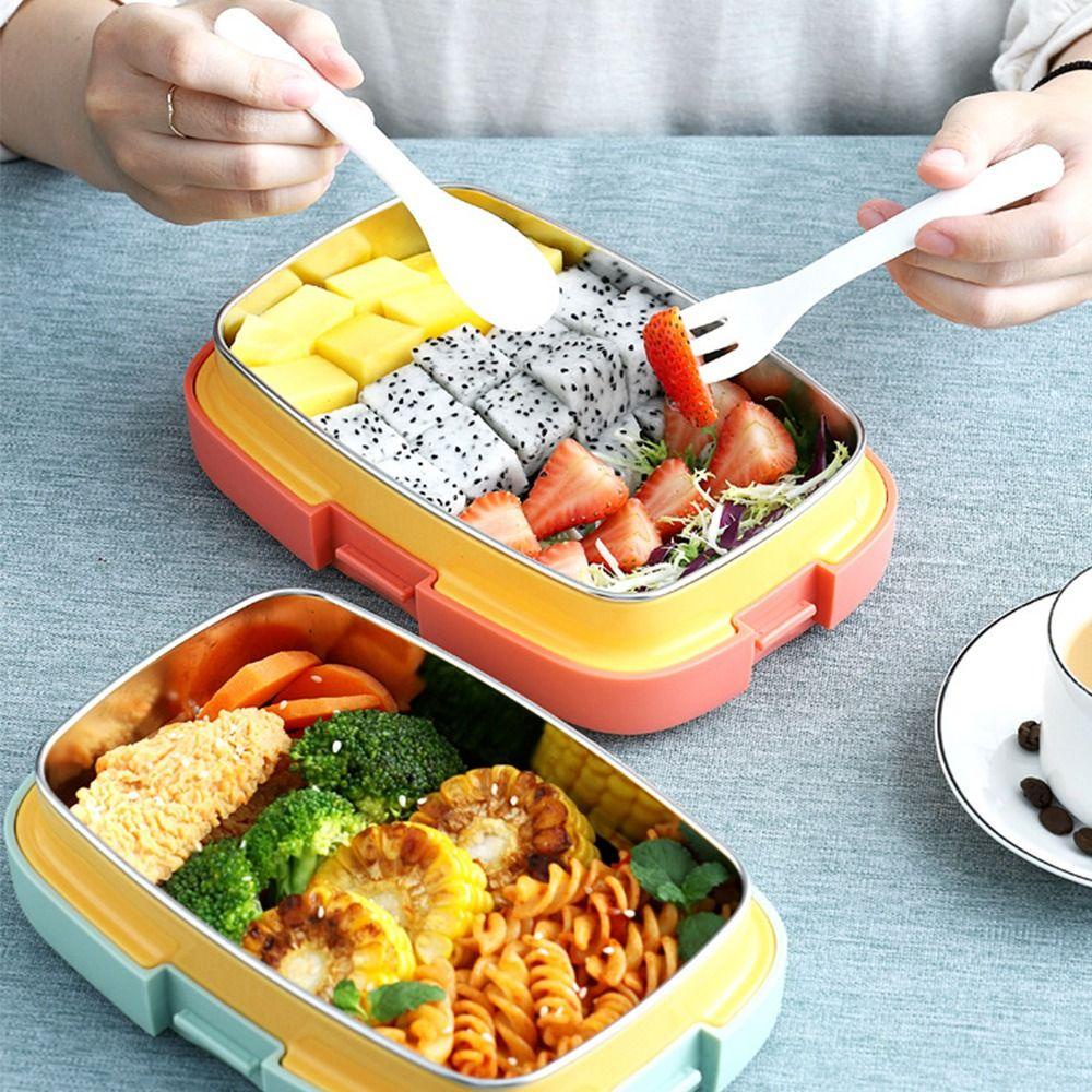 Preva Kotak Makan Piknik Camping Rectangle Grid Wadah Makanan Anti Bocor