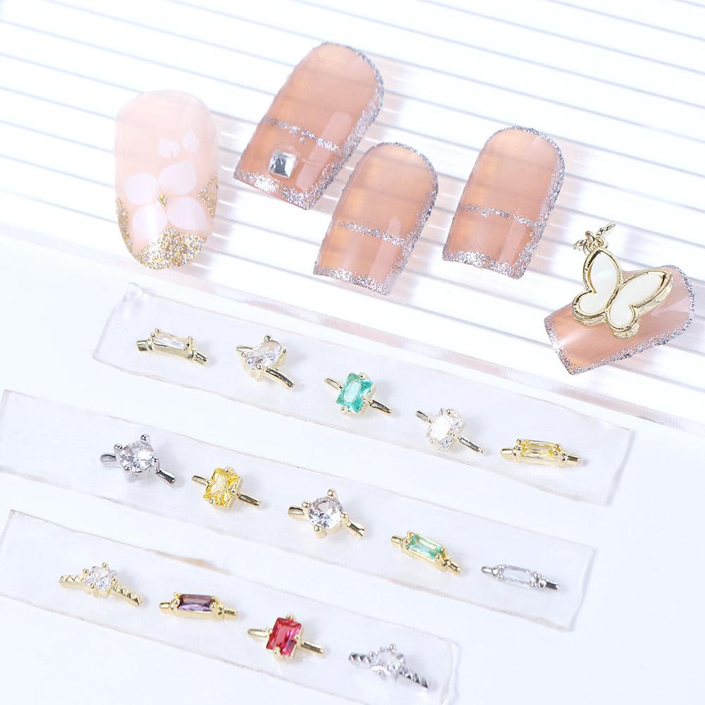 Augustina Nail Art Dekorasi DIY Shiny Crystal Nail Ornaments Manicure Accessoires Zirkon Perhiasan Kuku Cincin Nail Charms