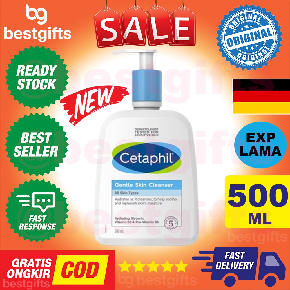 CETAPHIL GENTLE SKIN CLEANSER FOR FACE BODY ALL SKIN TYPES PEMBERSIH WAJAH SEMUA JENIS KULIT 500 ML