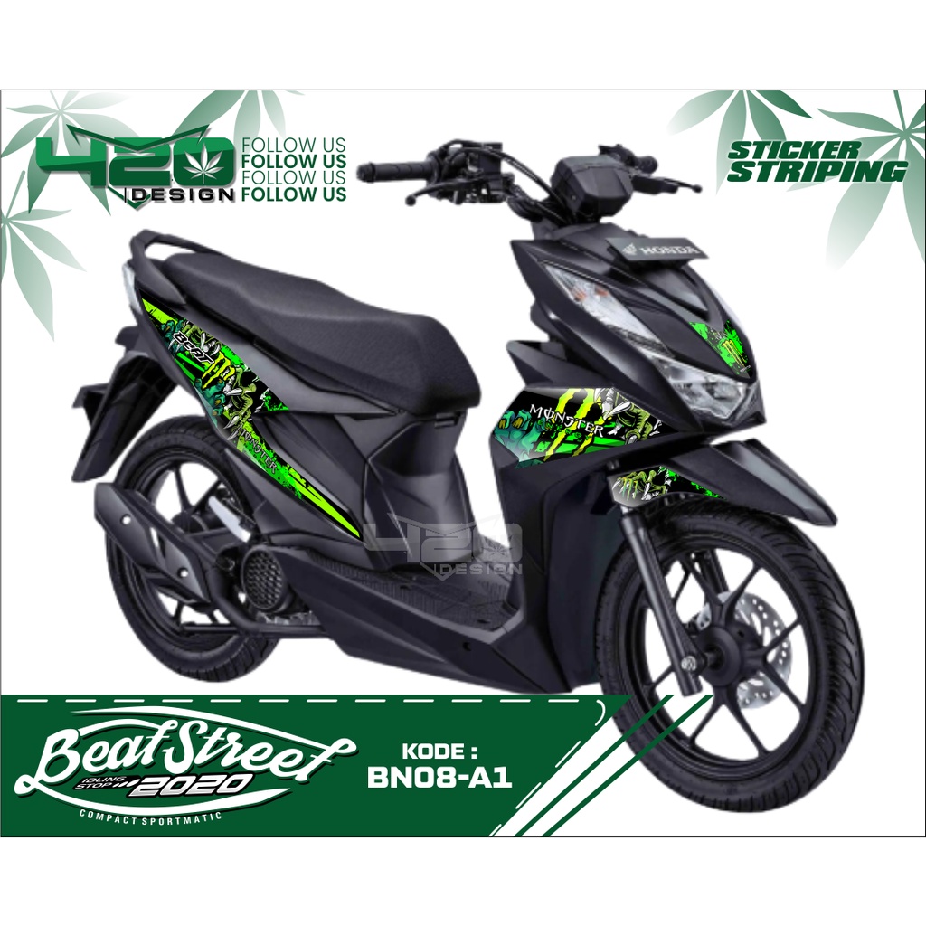 STIKER STRIPING HONDA BEAT 2022 HOLOGRAM - STRIPING LIST STIKER VARIASI MOTOR BEAT STREET TERBARU - 