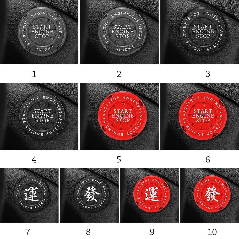 Pineapple Onekey Start Stop Button Cover Stiker Hias Interior Mouldings Start Switch Pelindung Saklar Rotate Covers