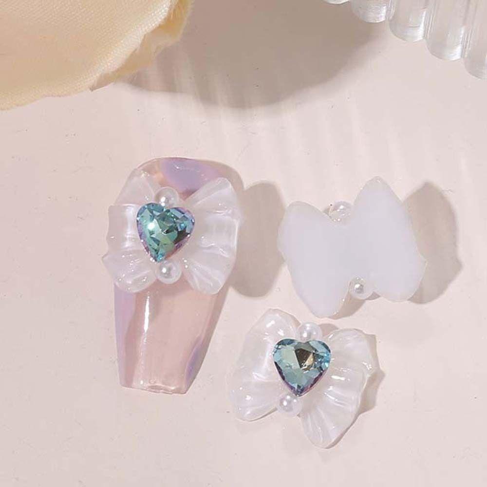 Mxbeauty Bow Nail Art Dekorasi Wanita Jepang Manicure Aksesoris Nail Drills Hiasan Kuku Hati Nail Art Dekorasi