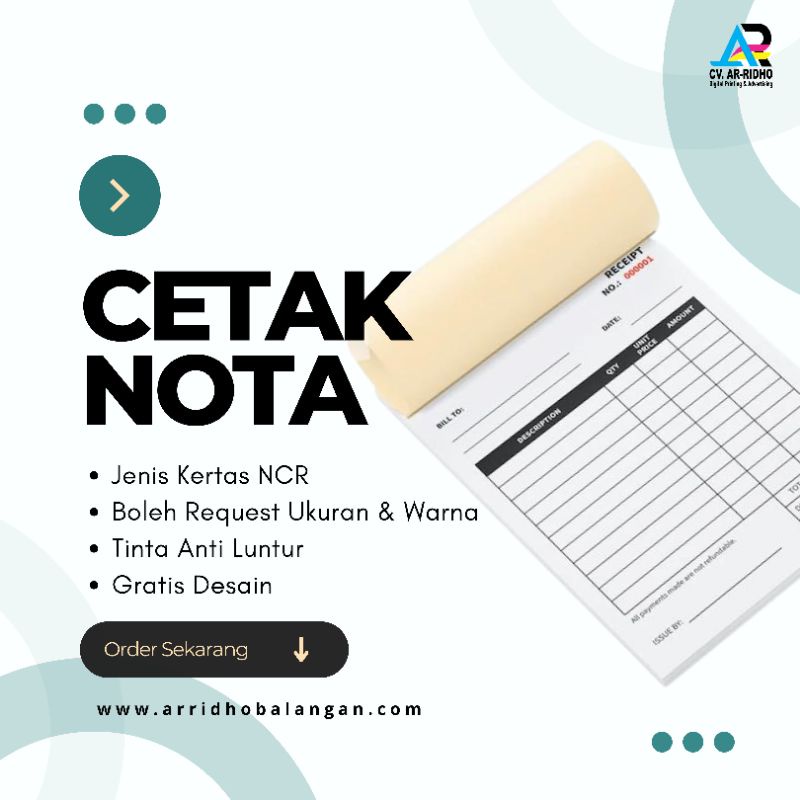 

Cetak Nota Penjualan/Kwitansi/Gratis Desain