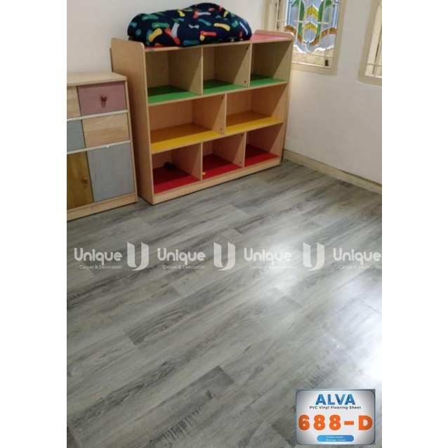 Karpet Vinyl Lantai Motif Kayu / Vinyl Alva Meteran Untuk Lantai - Harga Per M2