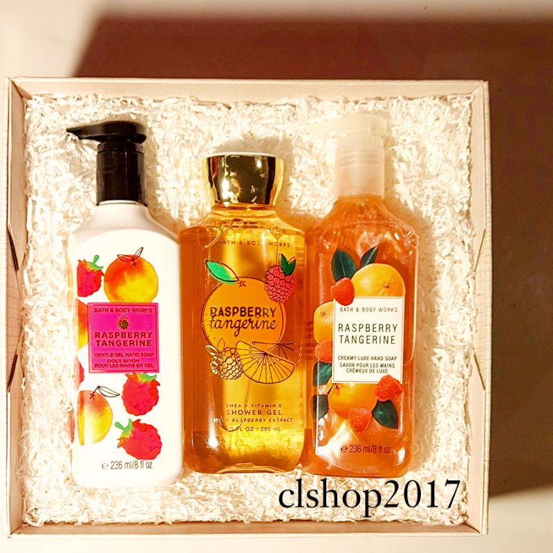 BBW RASPBERRY TANGERINE GIFT SET PAKET BATH &amp; BODY WORKS