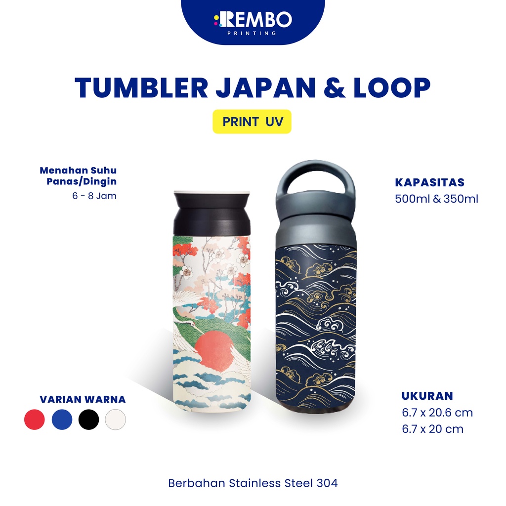 Tumbler Travel Custom Cetak UV/Print UV  Nama/Logo/Foto Souvenir Tumbler/Botol Custom/Promosi Murah