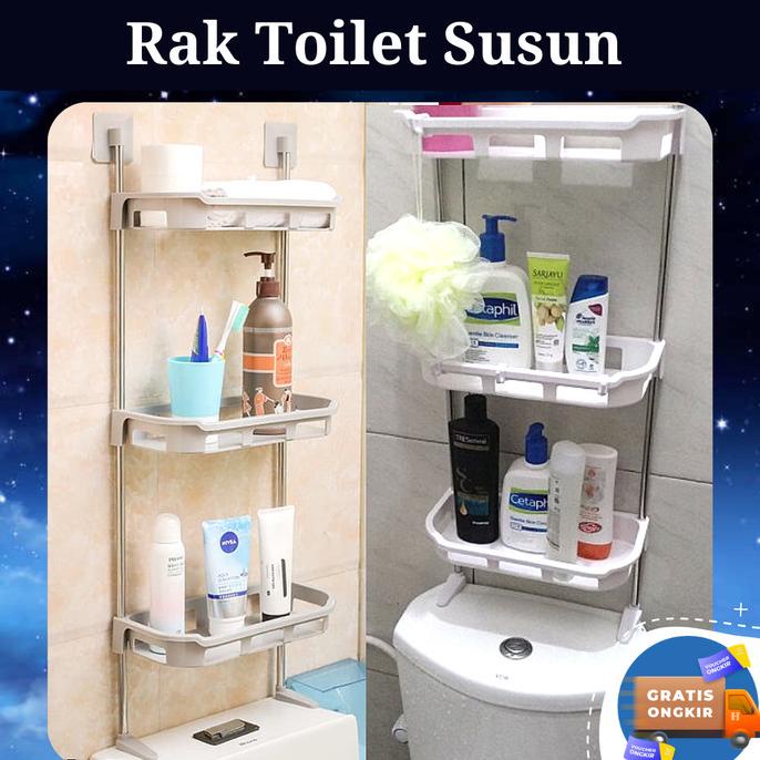 Rak Toilet 3 Susun Rak Closet Sabun Organizer Kamar Mandi Plastik