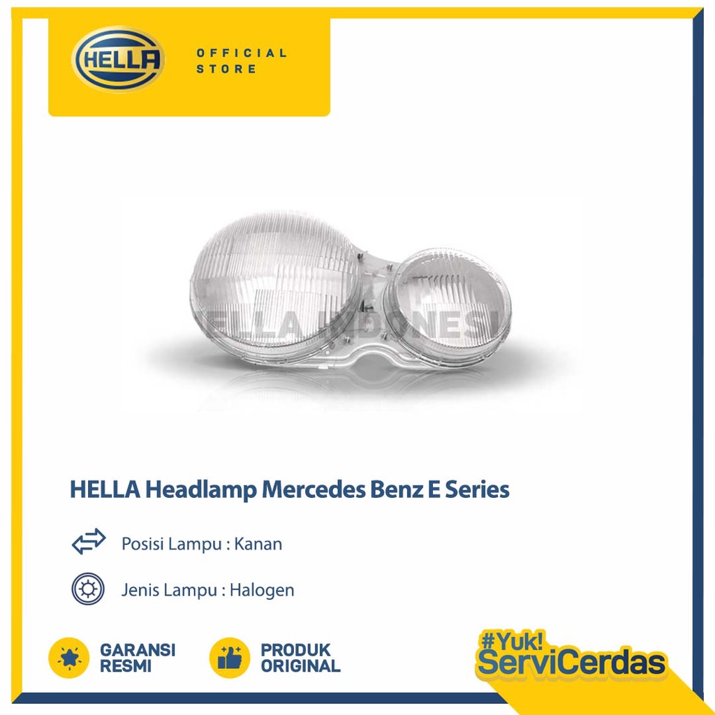 Kaca Headlamp Mobil Hella Mercedes Benz E Series (Kanan) - Lampu Depan Mobil