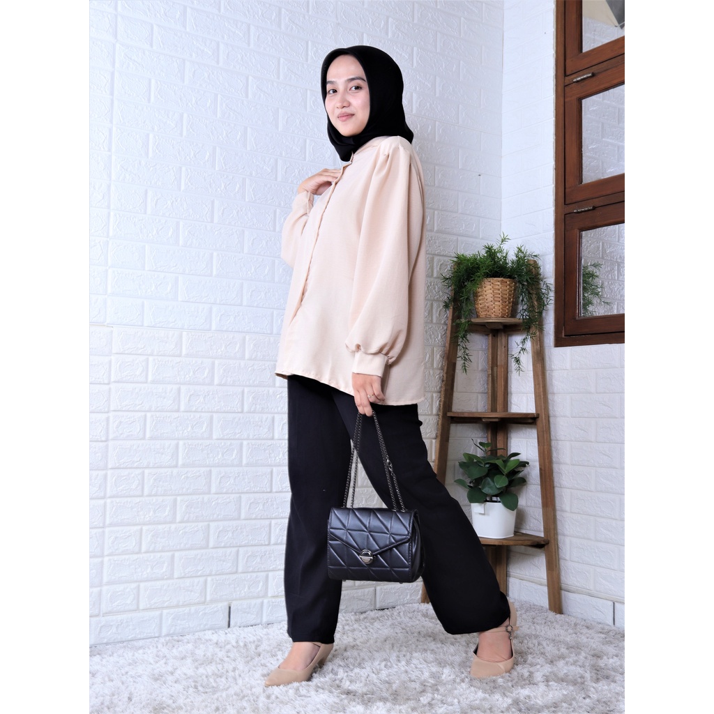 Fiska Blouse Crinkle Baju Formal/Kemeja Kerja/ atasan wanita bahan adem/fashion style remaja