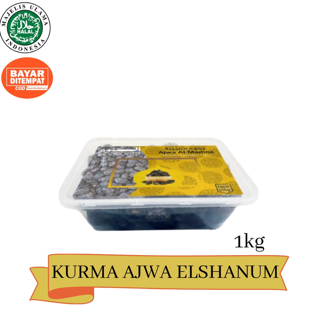 

Kurma Ajwa Organik 1kg Elshanum Al-madinah Grade 1 / Kurma Ajwa Asli Original 100% Saudi / Oleh - Oleh Haji dan Umroh