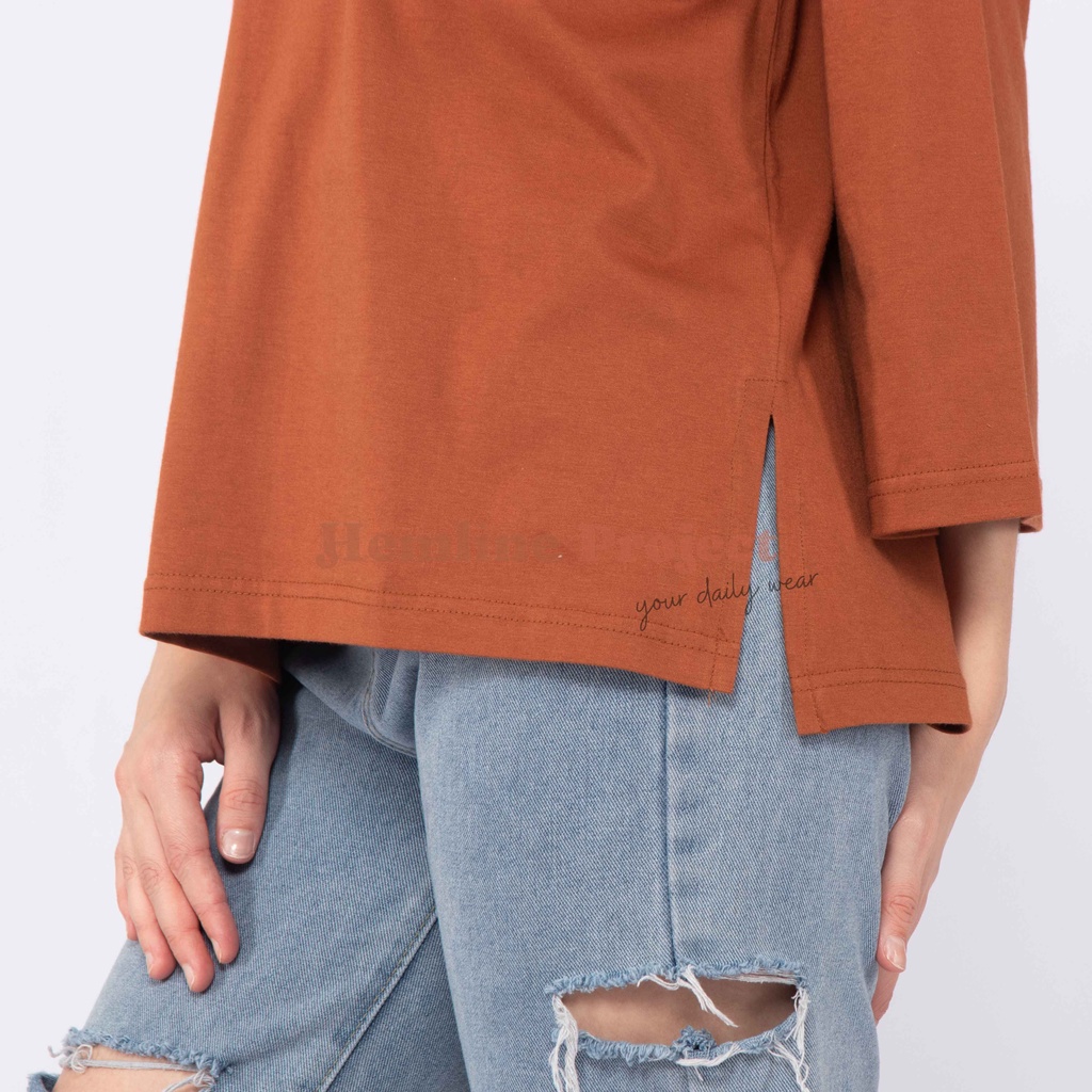 Haura Oversized Plain Top Cinnamon