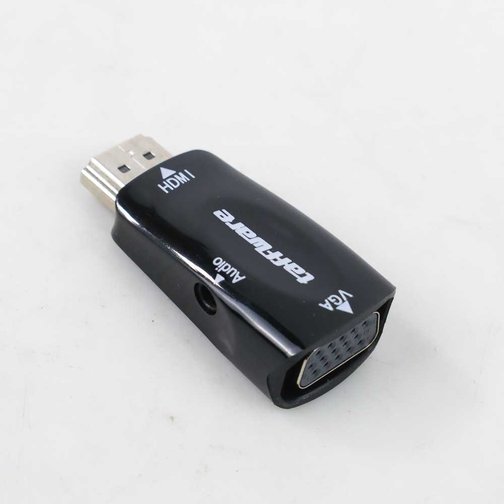 Konverter Aktif HDMI to VGA Female plus Audio AUX 3.5mm Adapter Dongle Monitor PC