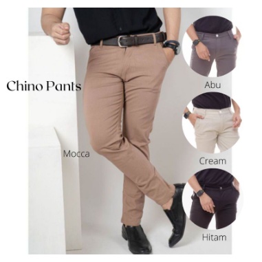 CELANA PRIA CHINO Slim fit panjang pria kerja kantor santai liburan cowok original bahan meler BIGSIZE 27-38.