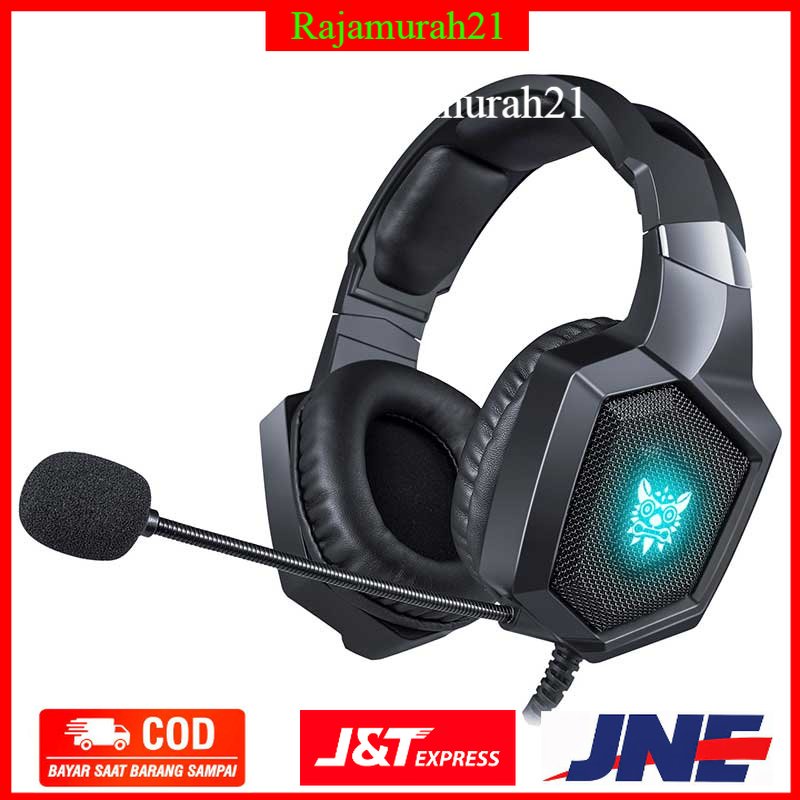 Gaming Headset Super Bass RGB LED with Microphone - K8 - Black - 8OSK04BK