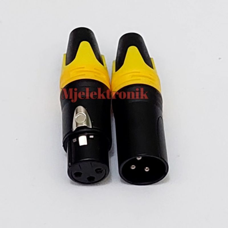 Jack socket canon Xlr polos male to female 1 pasang jek 1 set Original