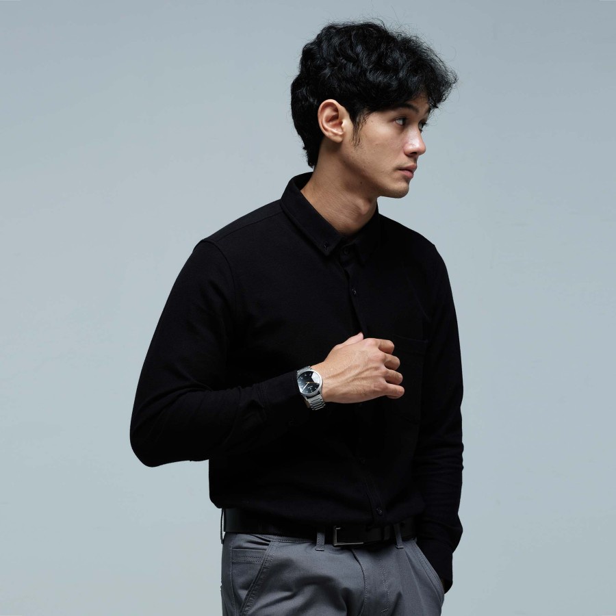 Kemeja Pria JB PSY Long Shirt Black