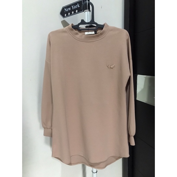 *SOLD* Atasan blouse bora knit beige size S mylady (preloved)