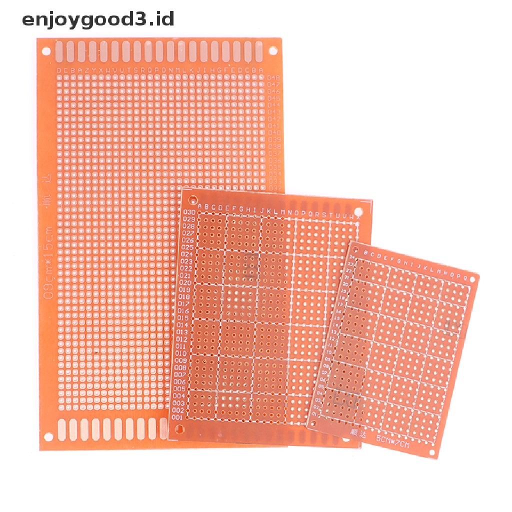 2pcs Papan PCB Bakelite Universal Diy Satu Sisi Warna Kuning Bahan Tembaga