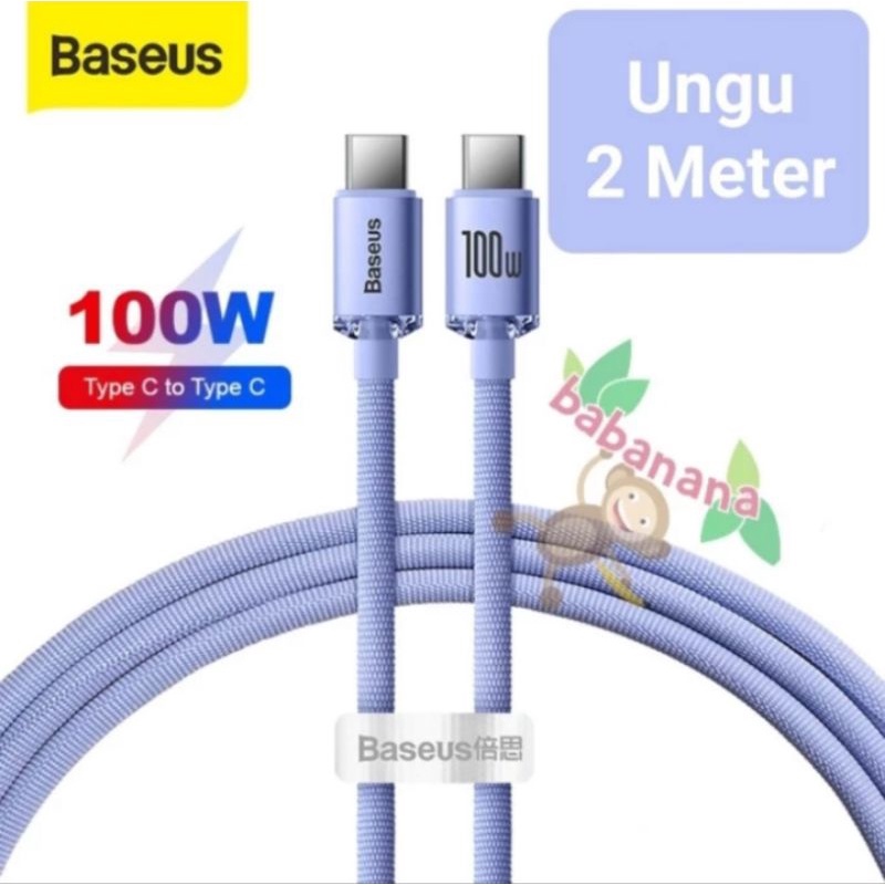 Kabel data Type-C to Type-C 100W Fast Charging Cable 2 Meter Ungu