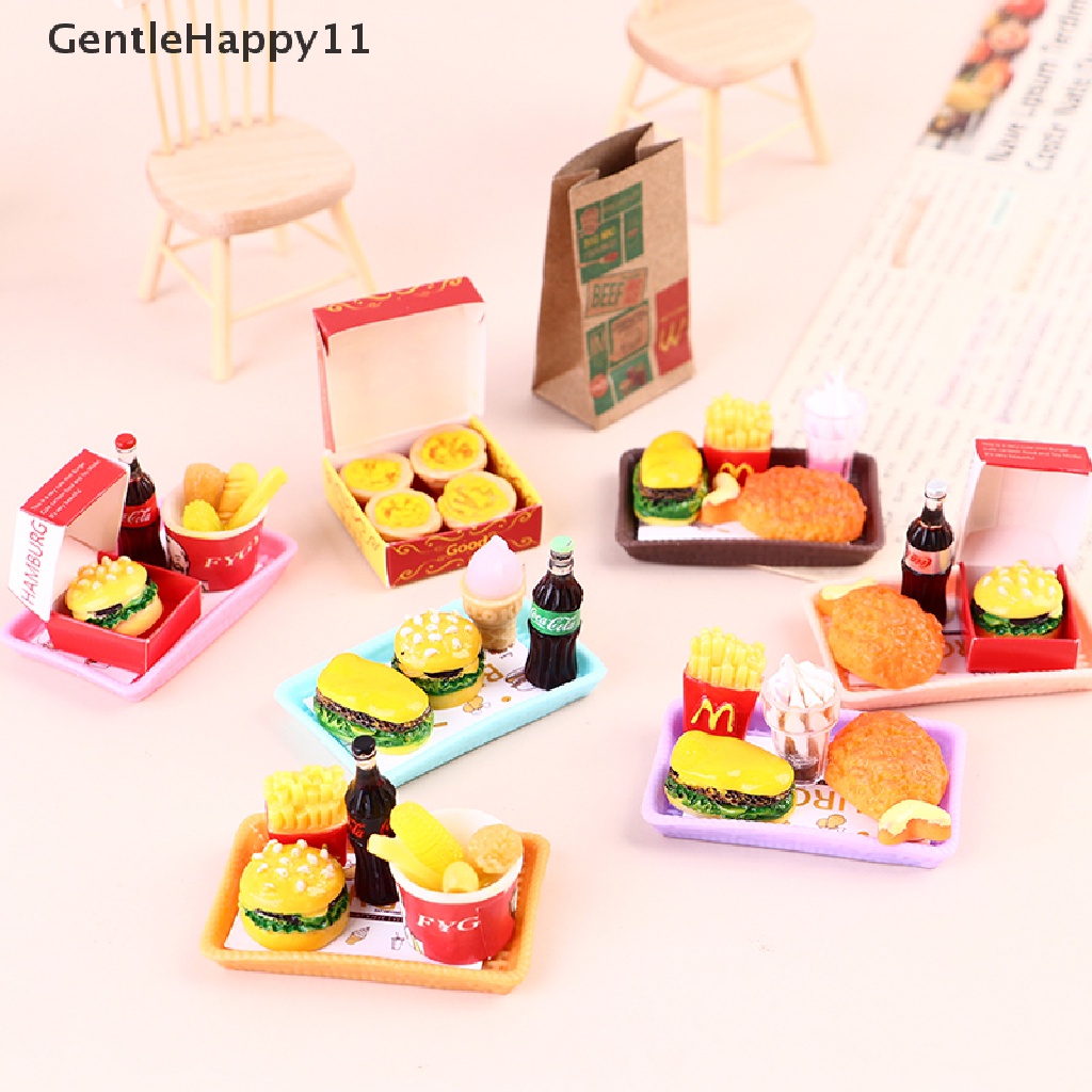 Gentlehappy Mainan Miniatur Simulasi Burger / Kentang Goreng Untuk Aksesoris Rumah Boneka Bo11 id