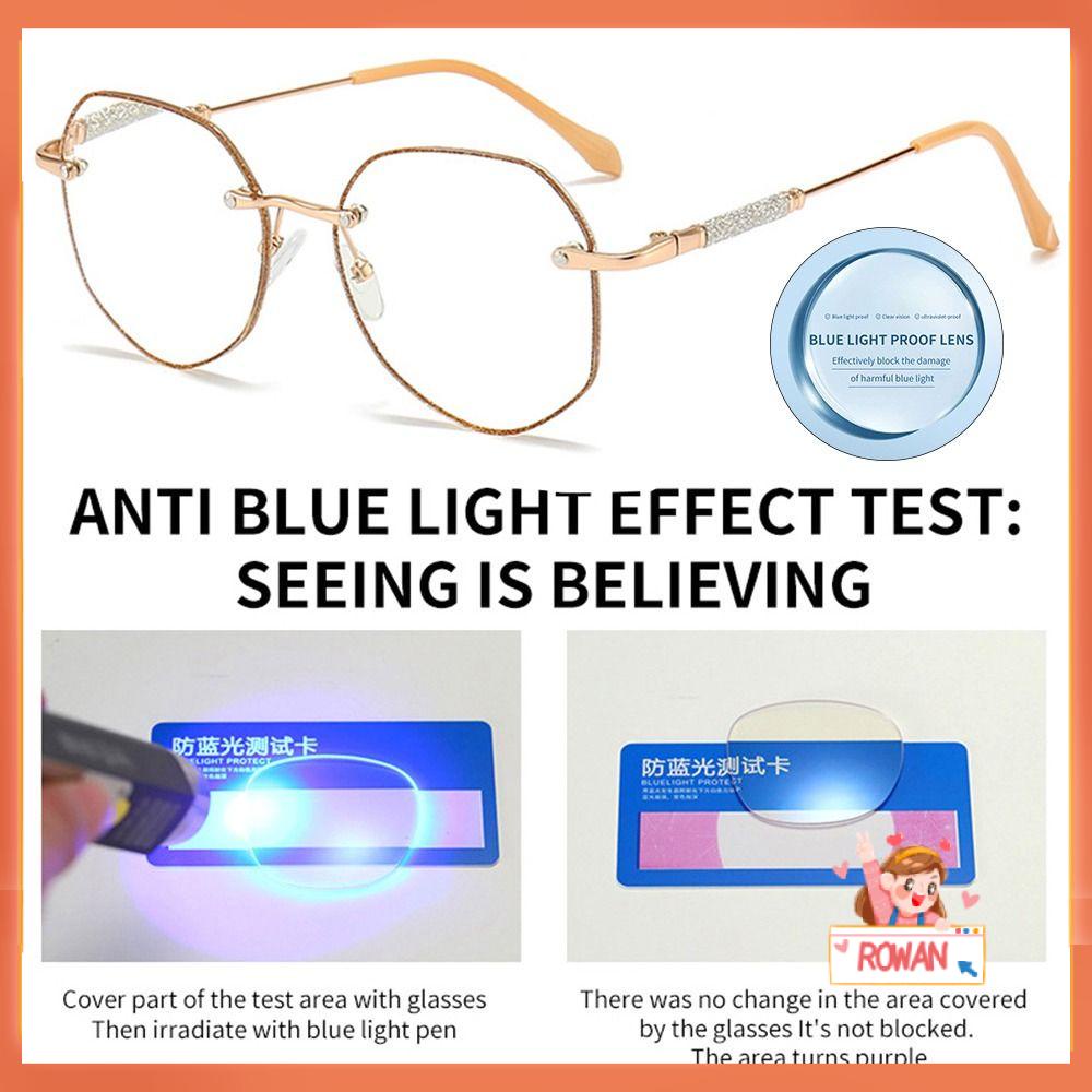 Kacamata Baca Anti Blue Light Aksen Glitter Berlian Imitasi Untuk Pria Dan Wanita