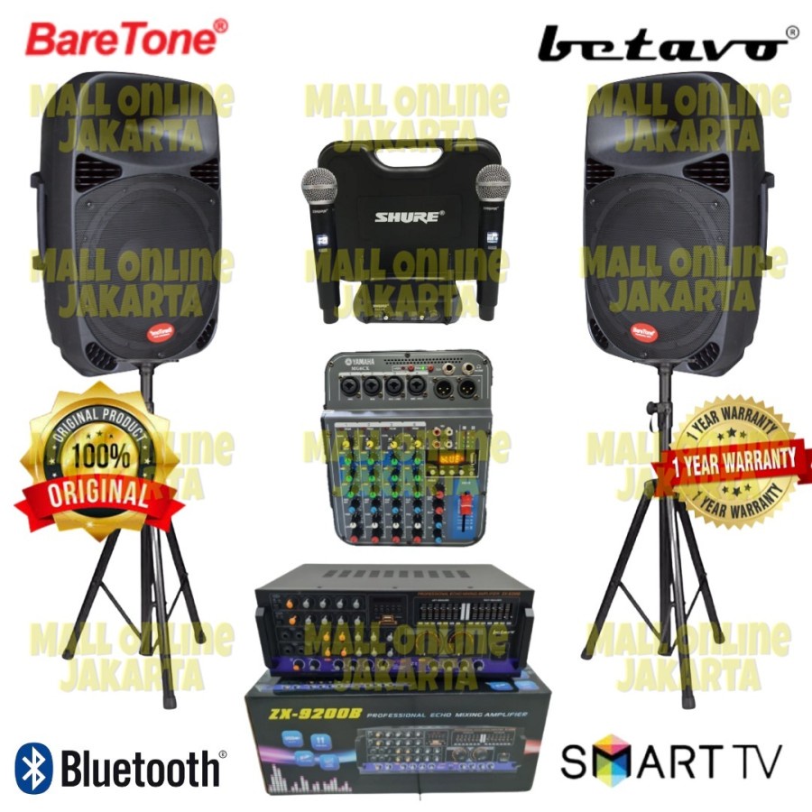 Paket sound baretone 15 inch Mixer yamaha 6 channel bluetooth