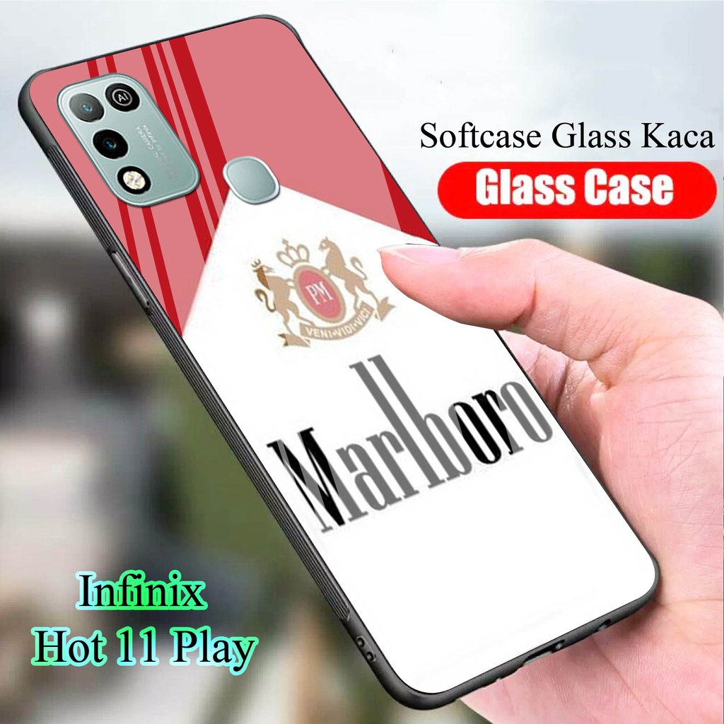 Softcase Glass Kaca for INFINIX HOT 11 PLAY - Case Handphone  INFINIX HOT 11 PLAY [T11]