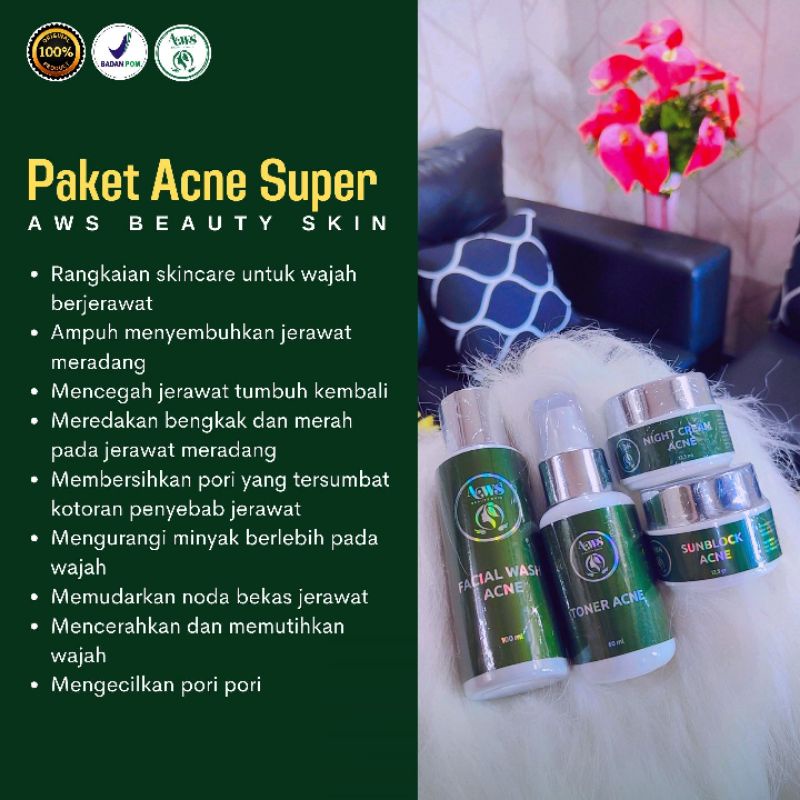 PAKET ACNE SUPER WHITENING BPOM AWS BEAUTY SKIN