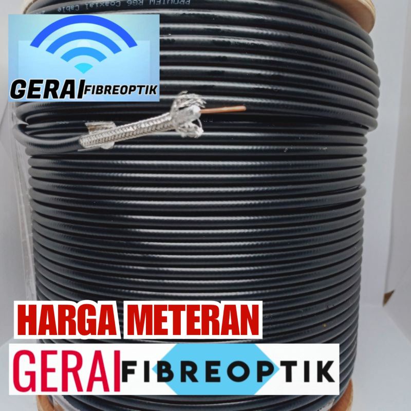 KABEL COAXIAL RG6 / KABEL TV / KABEL PARABOLA PER METER SIAP Pakai