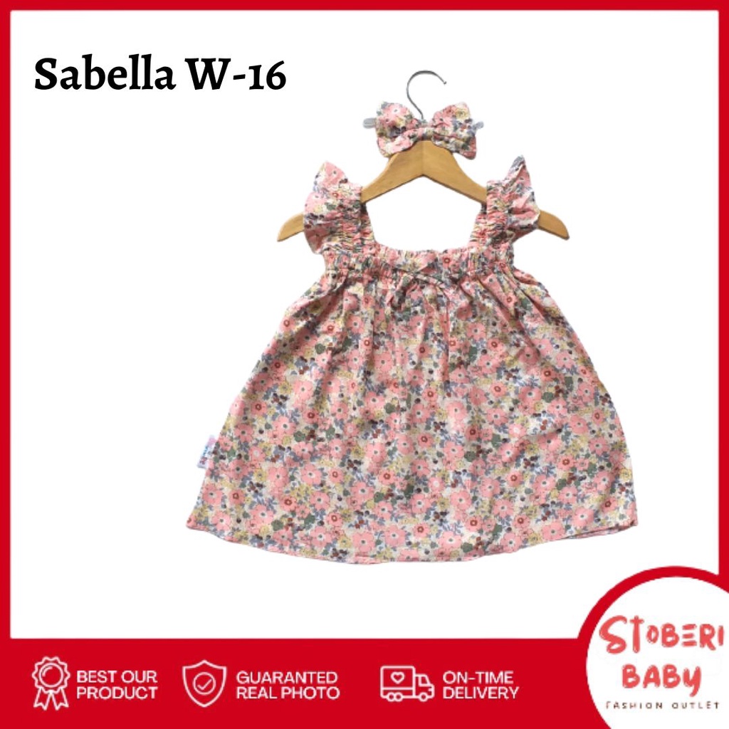 stoberi baby - BBB DRESS SABELLA dress anak perempuan bayi motif bunga lucu free headband / SAA2