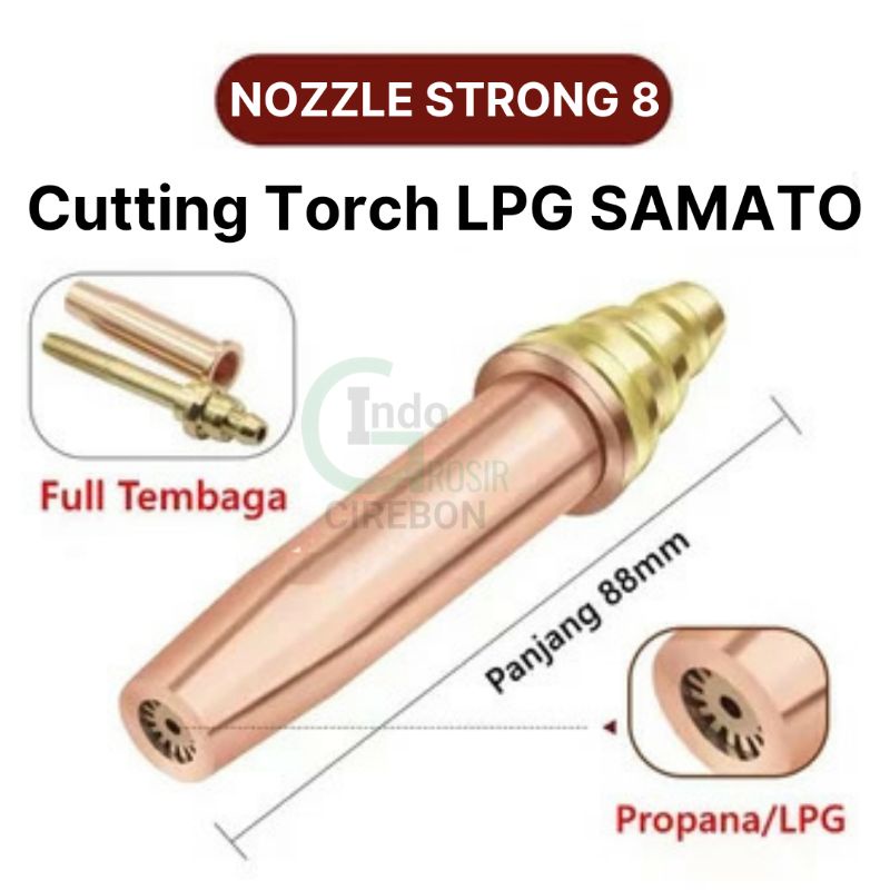 SAMATO Cutting Tip Strong 8 Nozzle Mata Blender Potong Las LPG Cutting Torch ST-8