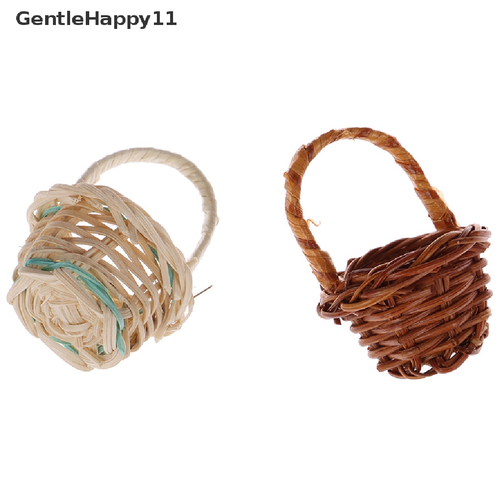 Gentlehappy Mini Cute Dollhouse Rangka Rotan Keranjang Sayur Tenun Tangan id
