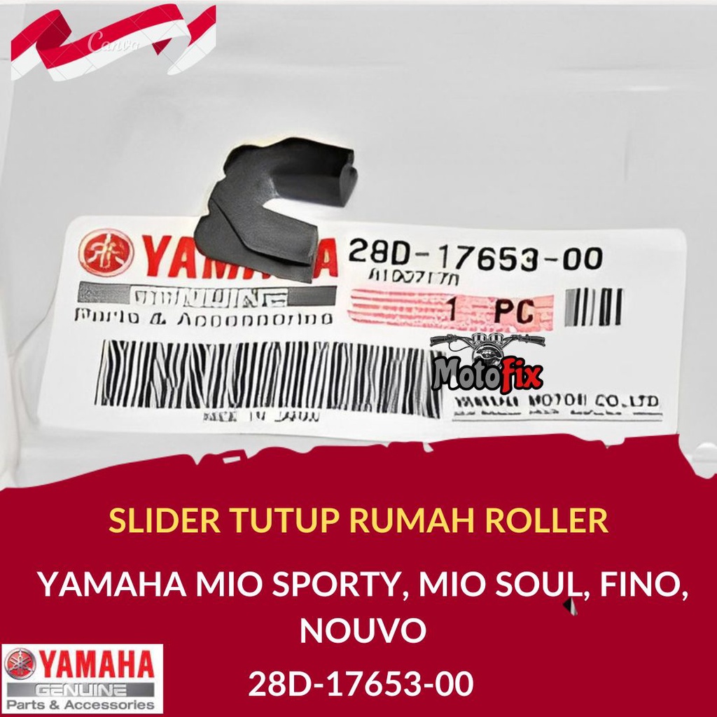 SLIDER KLIP TUTUP RUMAH ROLLER MIO SPORTY, MIO SOUL, FINO, NOUVO ORIGINAL YAMAHA / SLIDER 28D-17653-