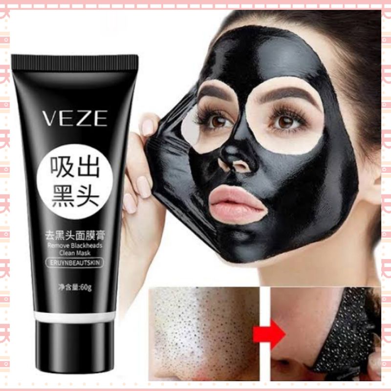 ( Blackhead Veze Tube) Masker Komedo Activated Charcoal Ampuh Angkat Kulit Mati Original