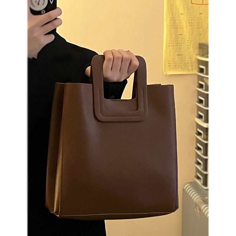 Suhao Korea tas tangan wanita musim gugur dan musim dingin 2021 baru trendi fashion retro tote bag all-match tas messenger berkapasitas besar