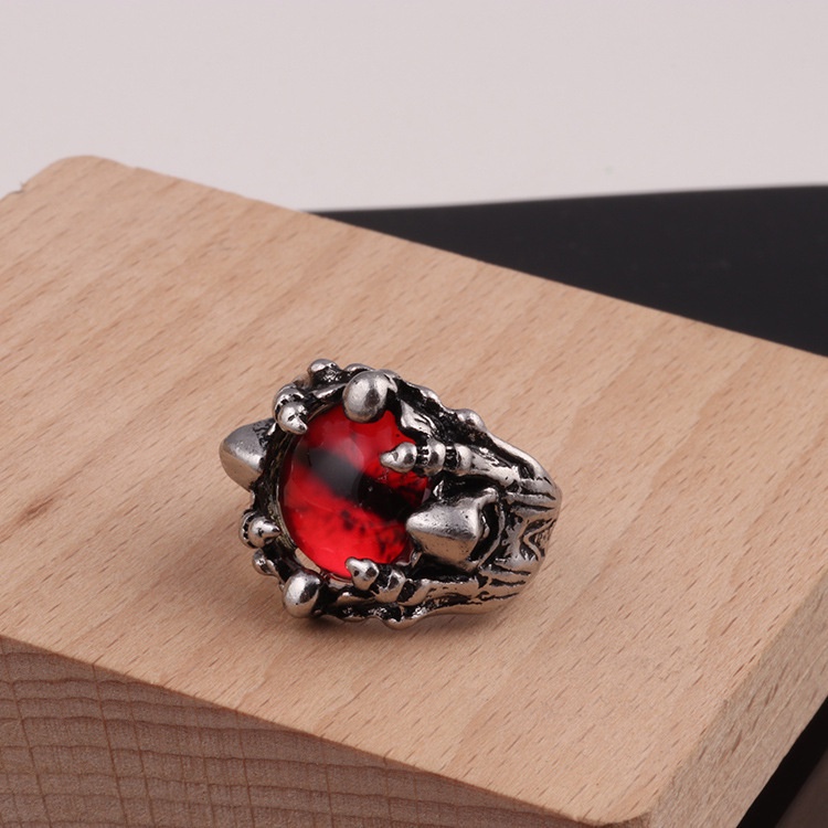 Cincin Desain Mata Iblis Serigala Gaya punk retro Eropa Amerika Jepang Korea Untuk Pria