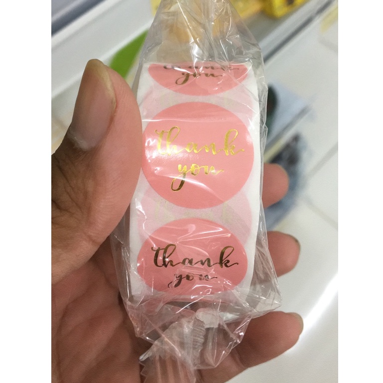 

STIKER SEGEL BULAT BERTULISKAN "THANK YOU" PINK POLOS (Ukuran Kecil)
