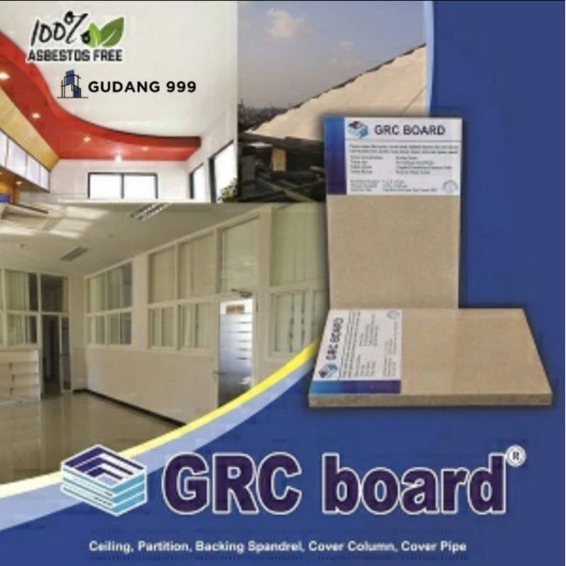 GRC Board 6mm 122x244cm Papan Partisi Plafon Dinding Interior