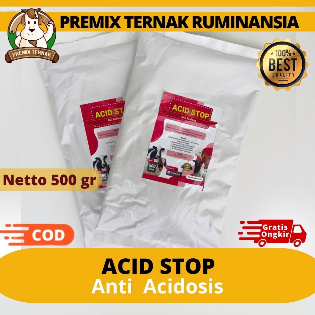 ACID STOP OBAT ACIDOSIS 500 gr - Obat asidosis Sapi - Obat untuk kaki pincang sapi kambing domba