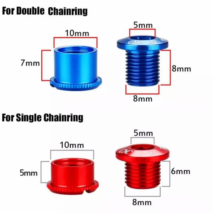 BAUT CHAINRING LITEPRO DOUBLE - CHAINRING BOLT / BAUT CHAINRING LITEPRO DOUBLE - GRATIS ONGKIR