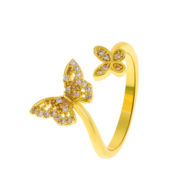 cincin kupu-kupu simple butterfly diamond ring jci094(2c3)